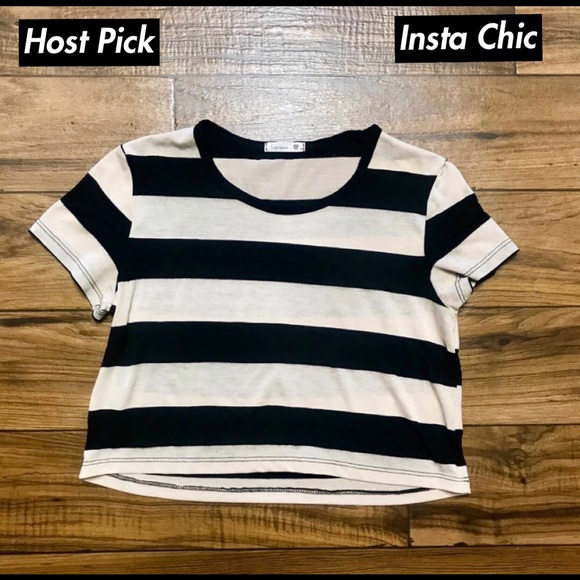 Soprano Tops - Soprano Striped Crop Top